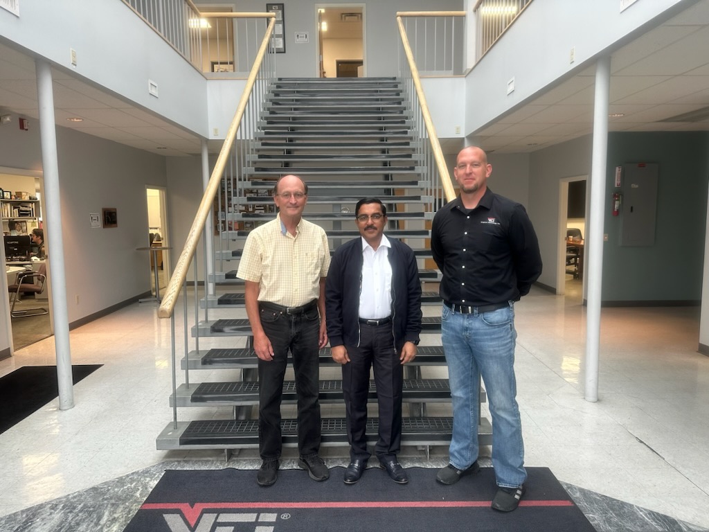 VTI welcoming Dr. Umesh Mhatre, managing director of SMT, along with Gary Vergason, owner of VTI, and Josh Soper, President of VTI